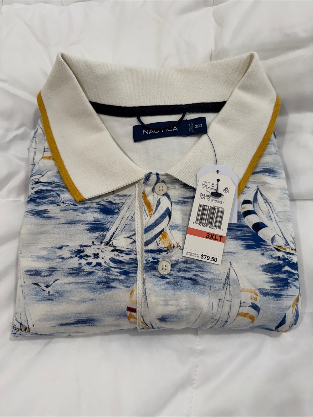 Nautica Men’s Sailboat Print Icon Polo Shirt - New - Size 3XLT